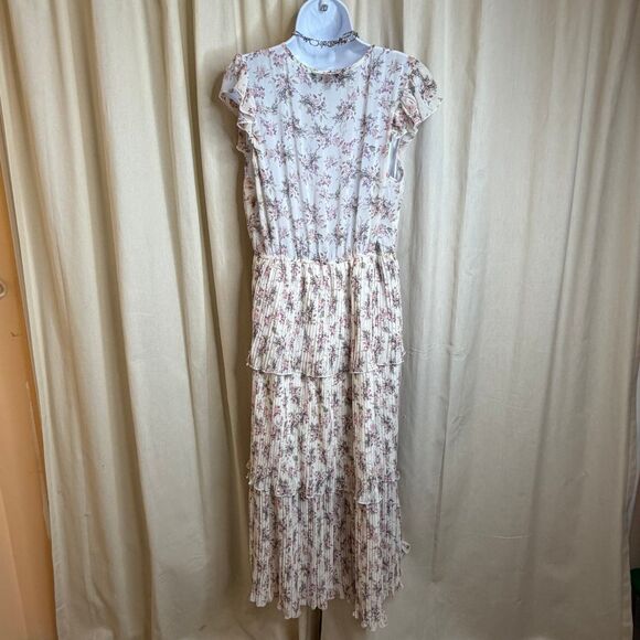 Lipslide Floral Tiered Maxi Dress Size Large Boho Romantic Spring Dress - Picture 2 of 5
